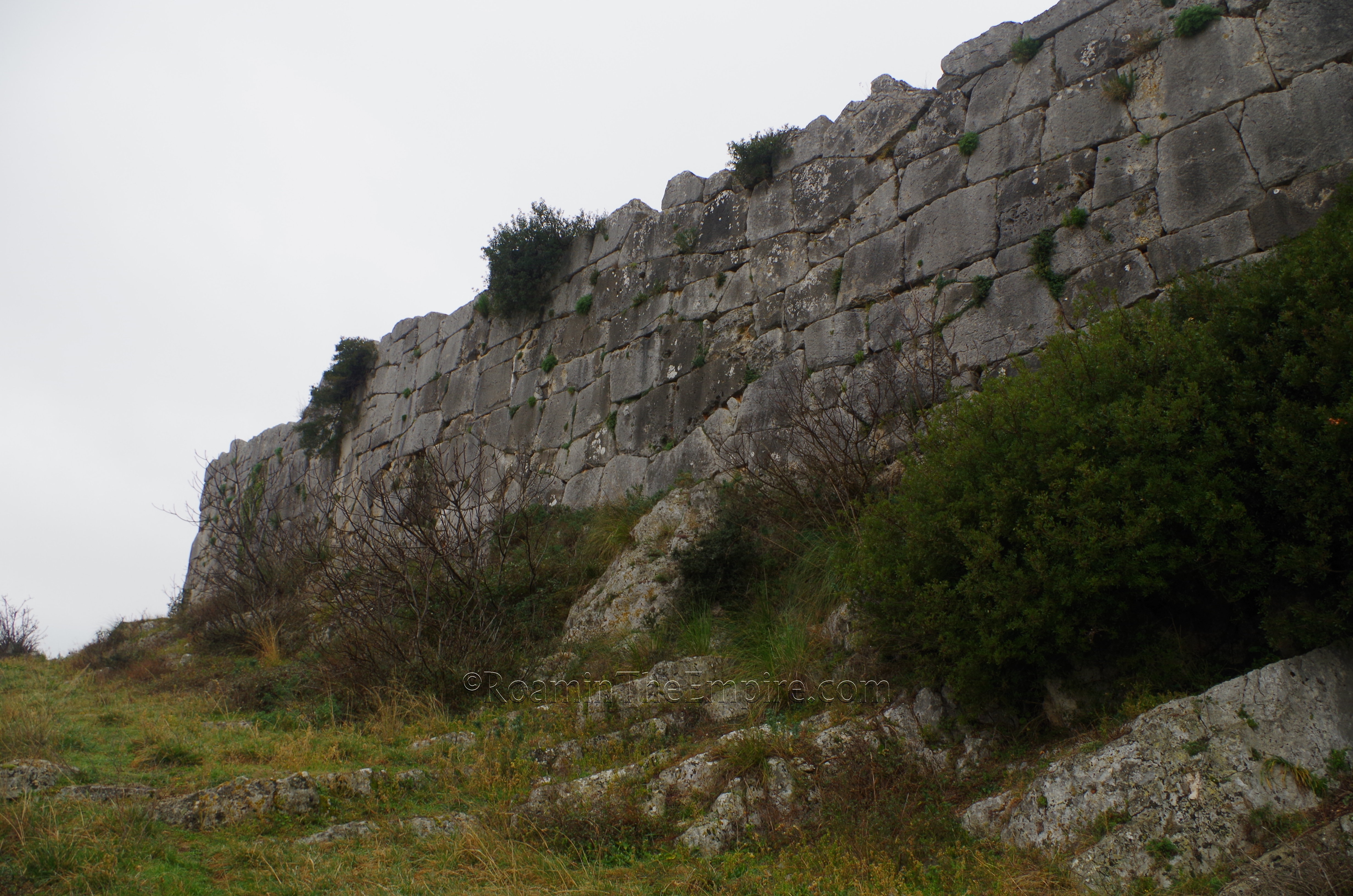 City walls below the small acropolis.