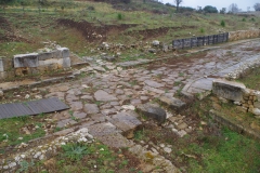 Crosswalk stones adjacent to the decumanus leading between the small acropolis and baths.