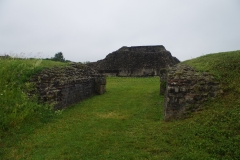 Gate through the earthen fortifications of the 'fortress'.