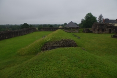 Earthen fortifications and gate of the 'fortress'.