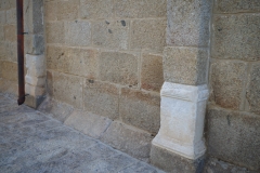 Spolia in the south facade of the Basilica di San Simplicio.