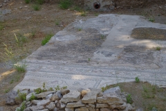 Detail of a mosaic in the Roman villa at Villa Bonanno.