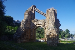Aqueduct arch at the Roman and Medeival Aqueduct park. Patrae.