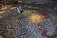 Mosaic and fountain of the Domus Eirene.