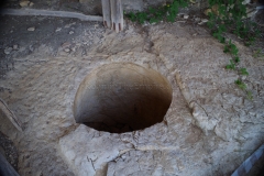 Large post hole in the cave dwelling.