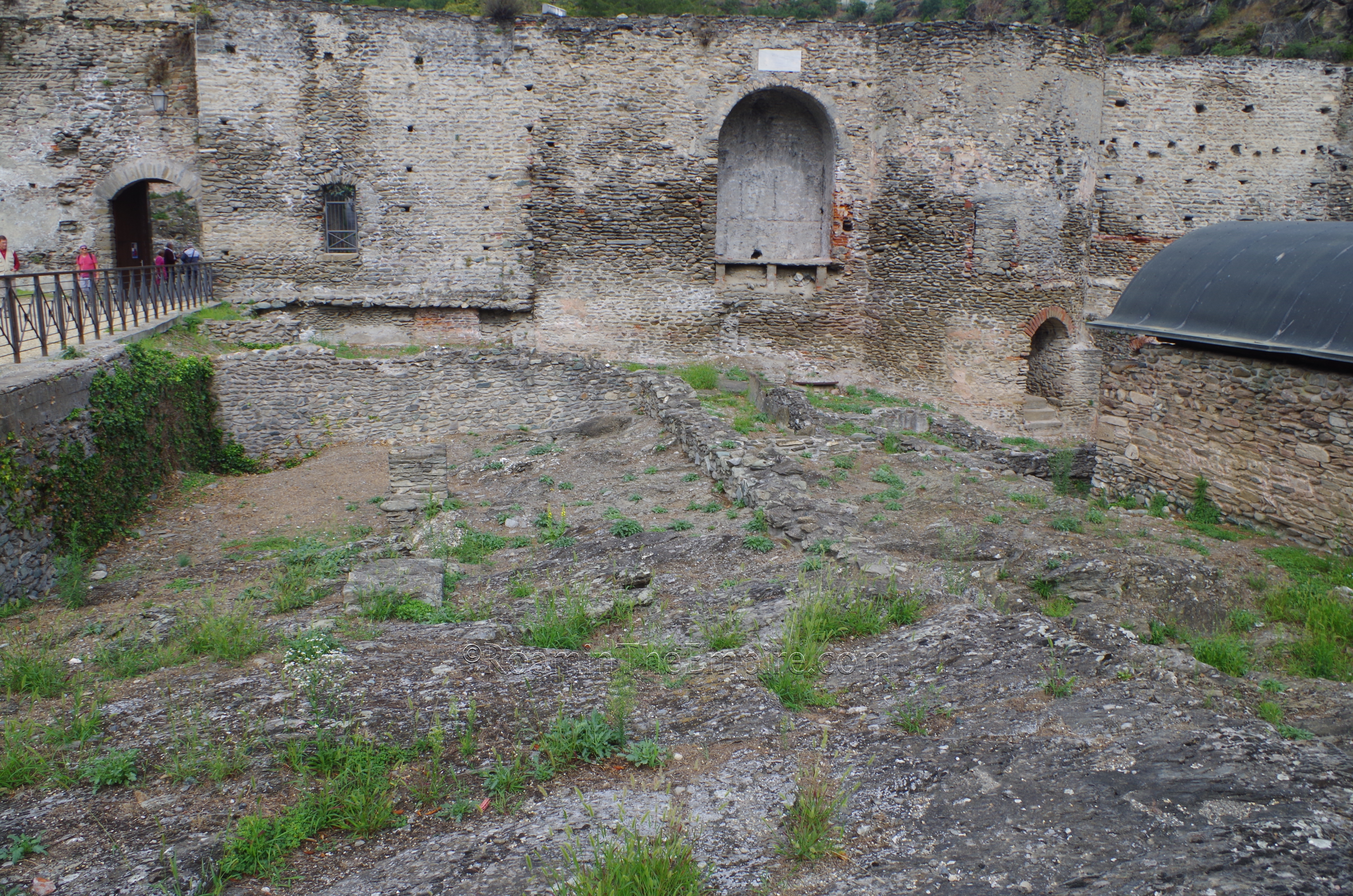 Praetorium excavations from the courtyard of the Castello Contessa Adelaide.