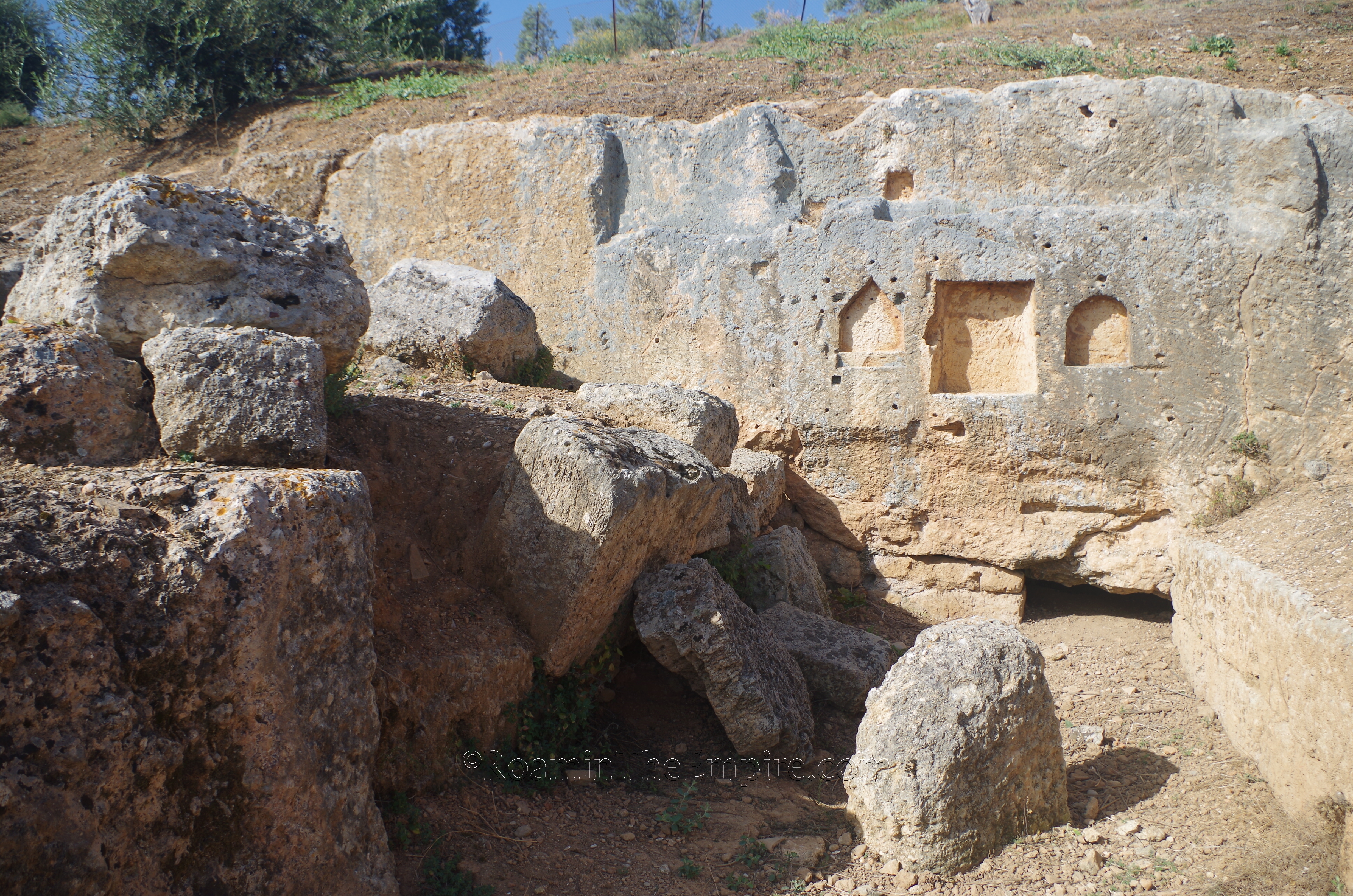 Sanctuary of the Nymphs off the upper terrace of the palaestra/gymnasium.