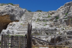 Staircase leading up from the portico terrace above the theater.