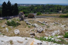 Area west of the theater.