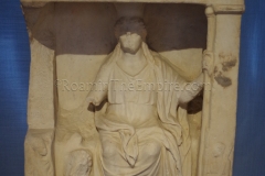 Pentelic marble relief of an enthroned Cybele, dated to the 4th century BCE. Found at Podere Rizza in Syracuse.