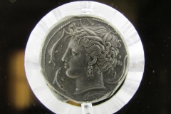 Sicilian-Punic coin depicting Tanit. Dated to 320-300 BCE. Museo di Antichità di Torino.