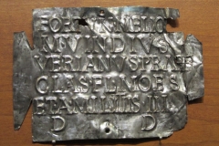 Silver votive inscription to Fortuna Melior by Marcus Vindius Verianus, praefect of the  military fleet in Moesia. Dated to 198-201 CE. Museo di Antichità di Torino.