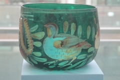 Decorated glass vessel, dated to 25-50 CE. Museo di Antichità di Torino.