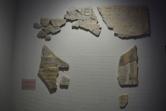 Fragments of a consular fasti, found near the forum baths area. Displayed in the antiquarium of the theater.