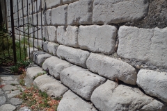 Detail of the south wall of the Temple of Isis and Serapis.