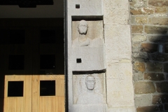 Detail of right side of the funerary stele re-used in the entry  of Cattedrale di San Giusto Martire.