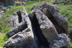 Collapsed rock with cuts from Punic tombs from the Southern Necropolis.