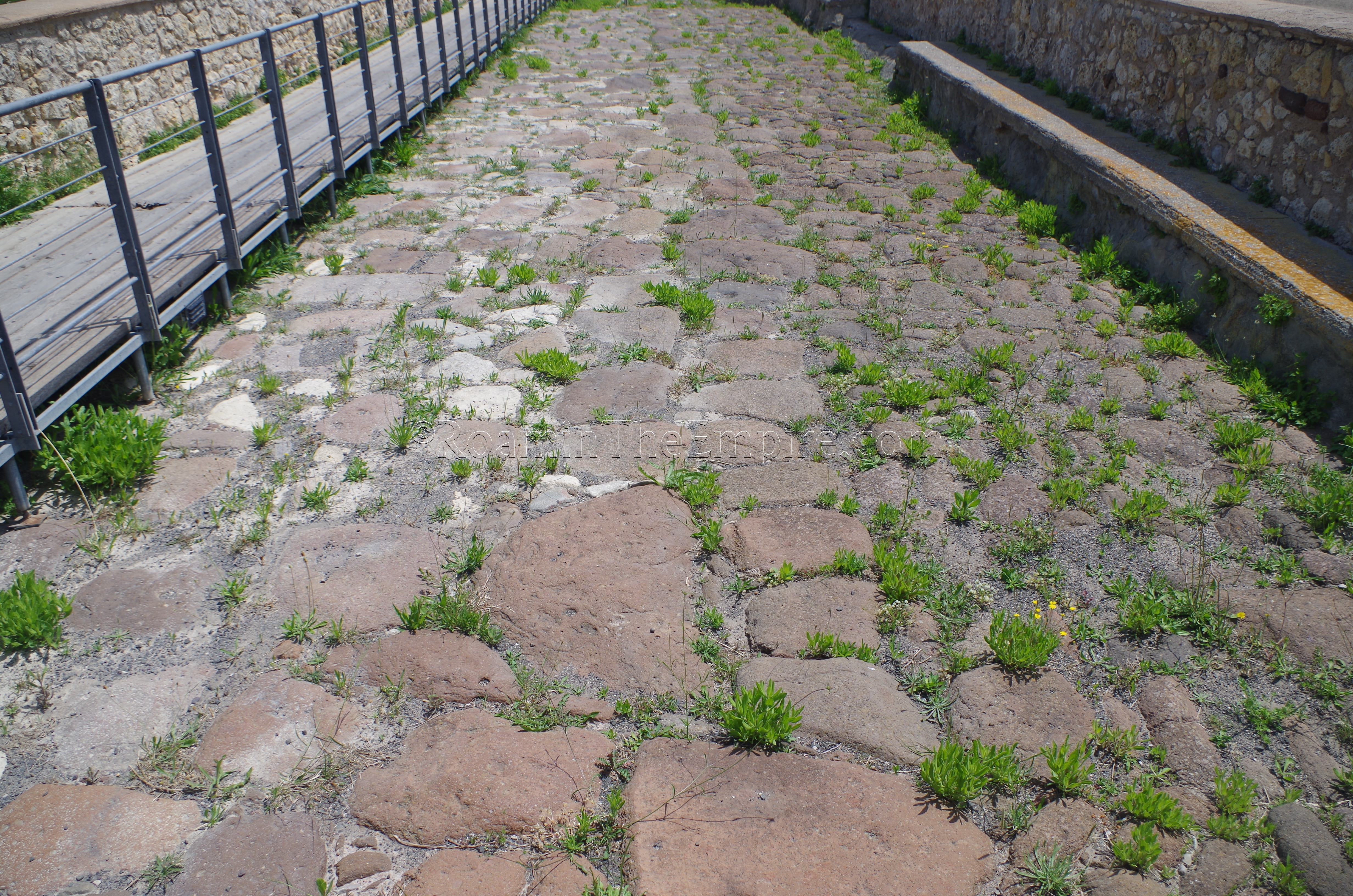 Roman era paving on the Ponte Romano.