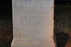 Statue base dedicated to Aurelian. Displayed at the Centre Arqueològic de l'Almoina.