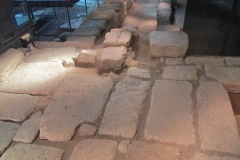 Paving stones of the decumanus maximus at the Centre Arqueològic de l'Almoina.