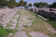 Decumanus running between the bathing complex and the residential-commercial complex.