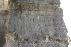 Priscia inscription on the gallery constructions of the theater.