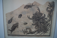 Mosaic of an ocean god from the Maison des Dieux Océan. Displayed in the Musée Gallo Romain.