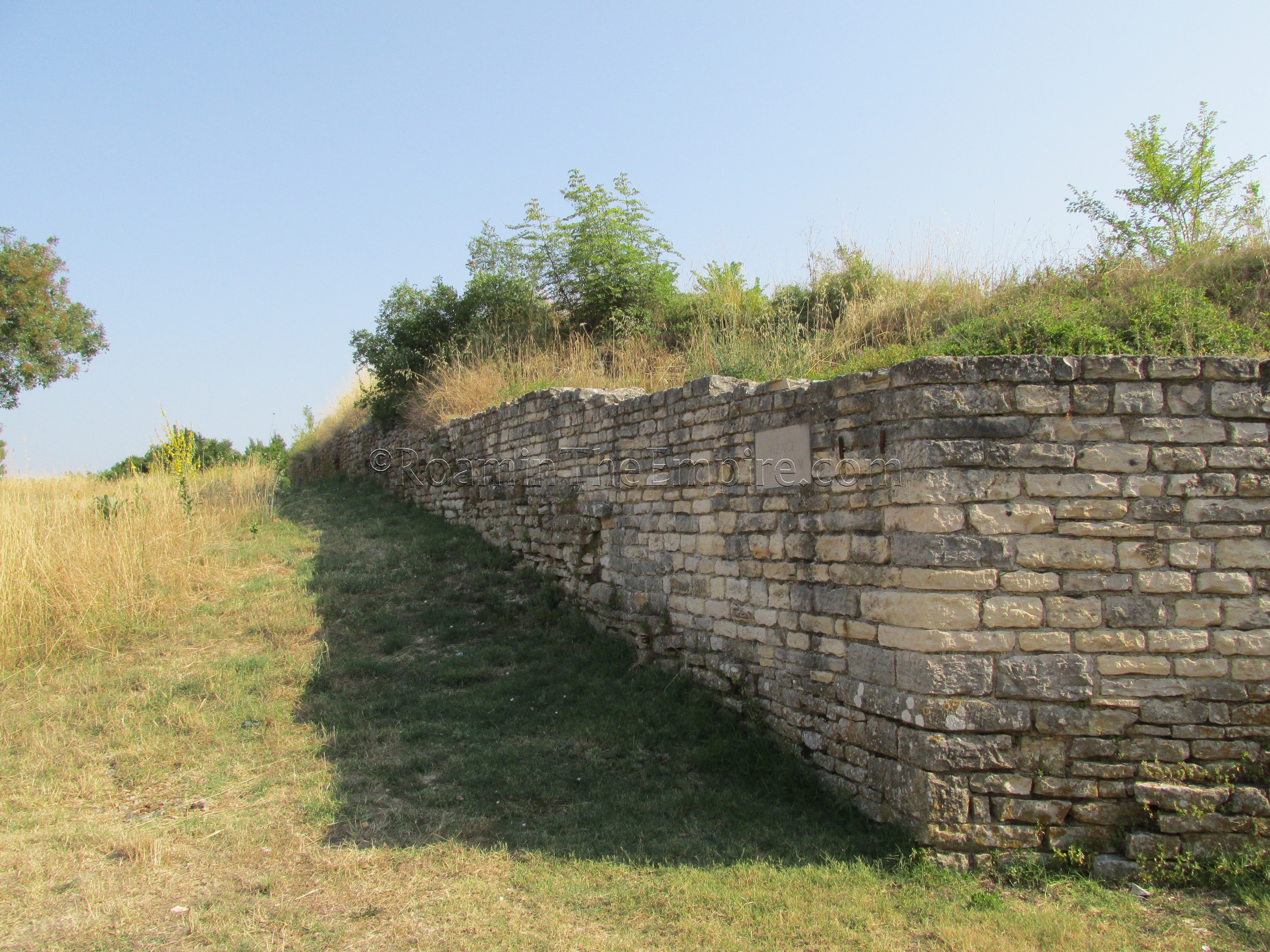 Late Roman walls north of the Porta Polensis.