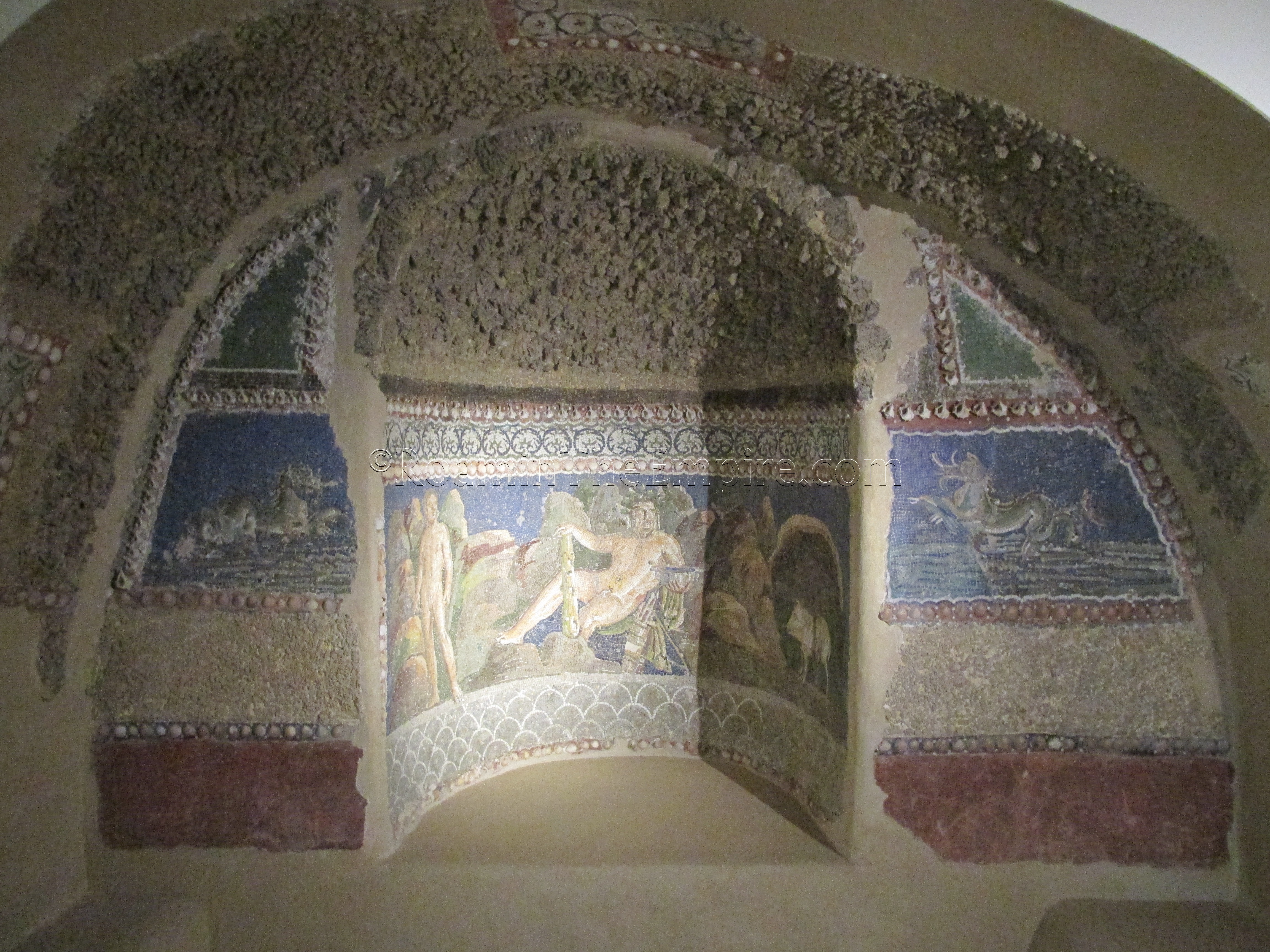 Mosaic fountain with image of Hercules. Antium.