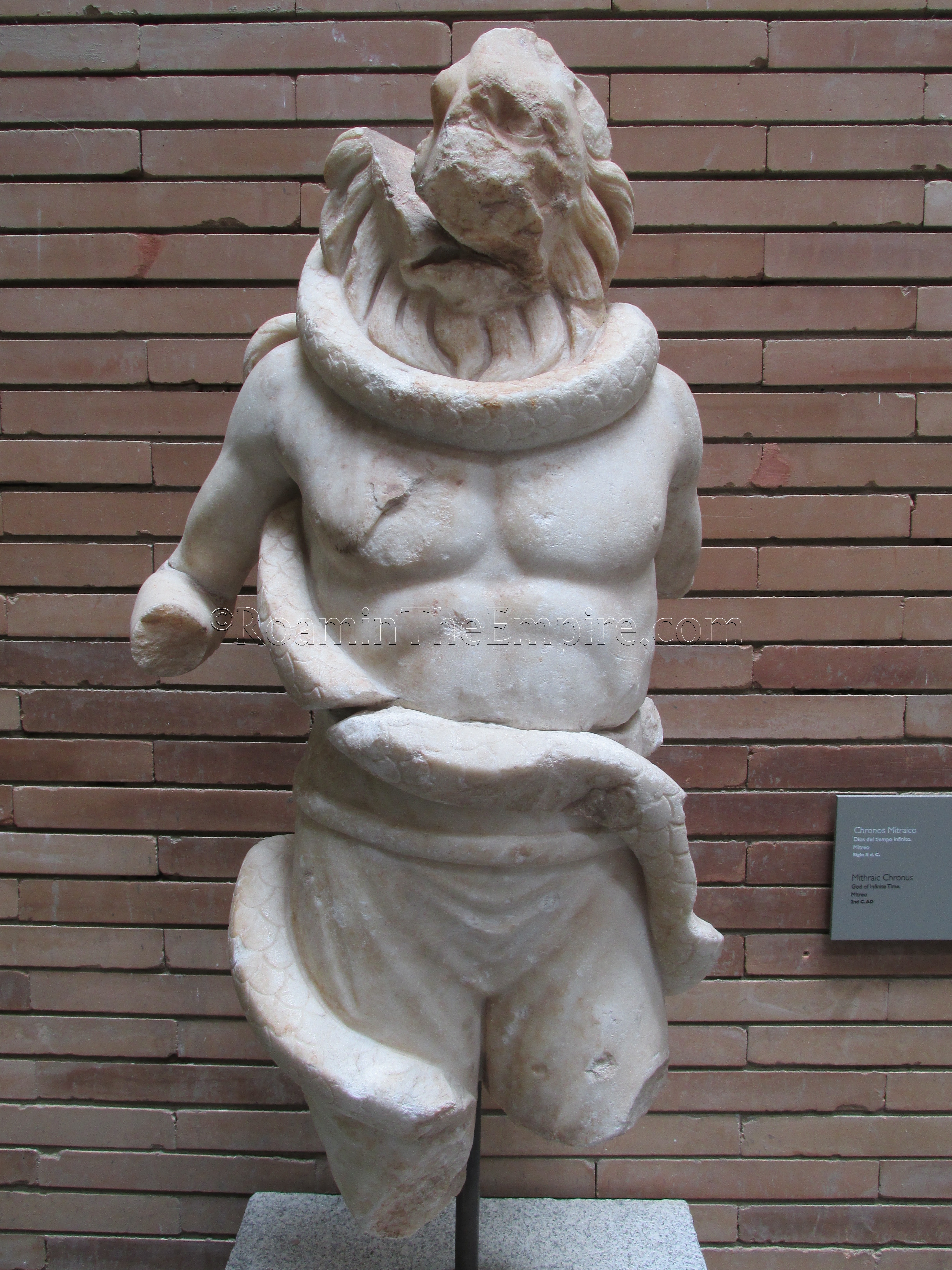 Statue of the mithraic Chronus from the mithraeum. Second century CE. Augusta Emerita.