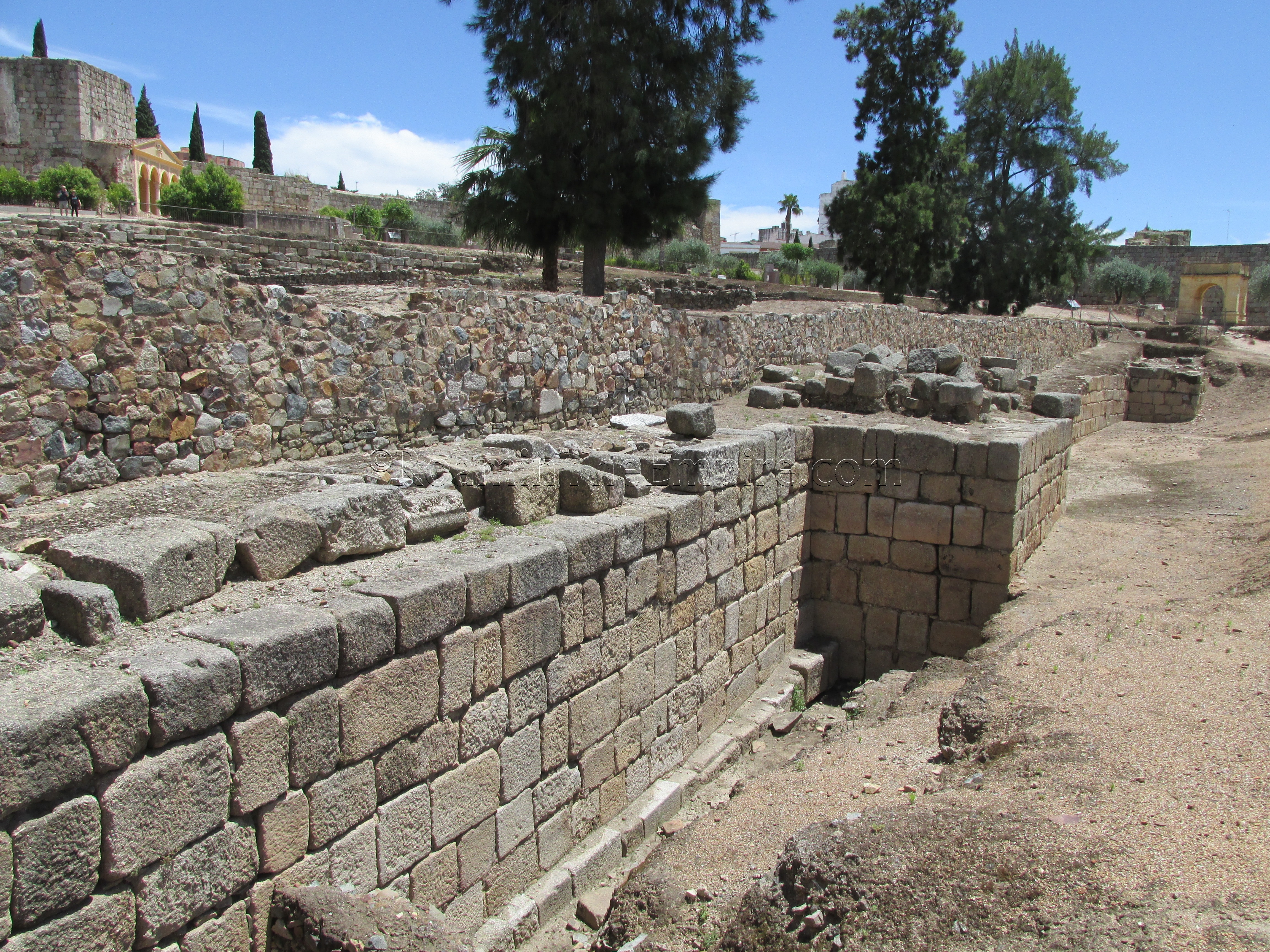 Roman wall within the Alcazaba. Augusta Emerita.
