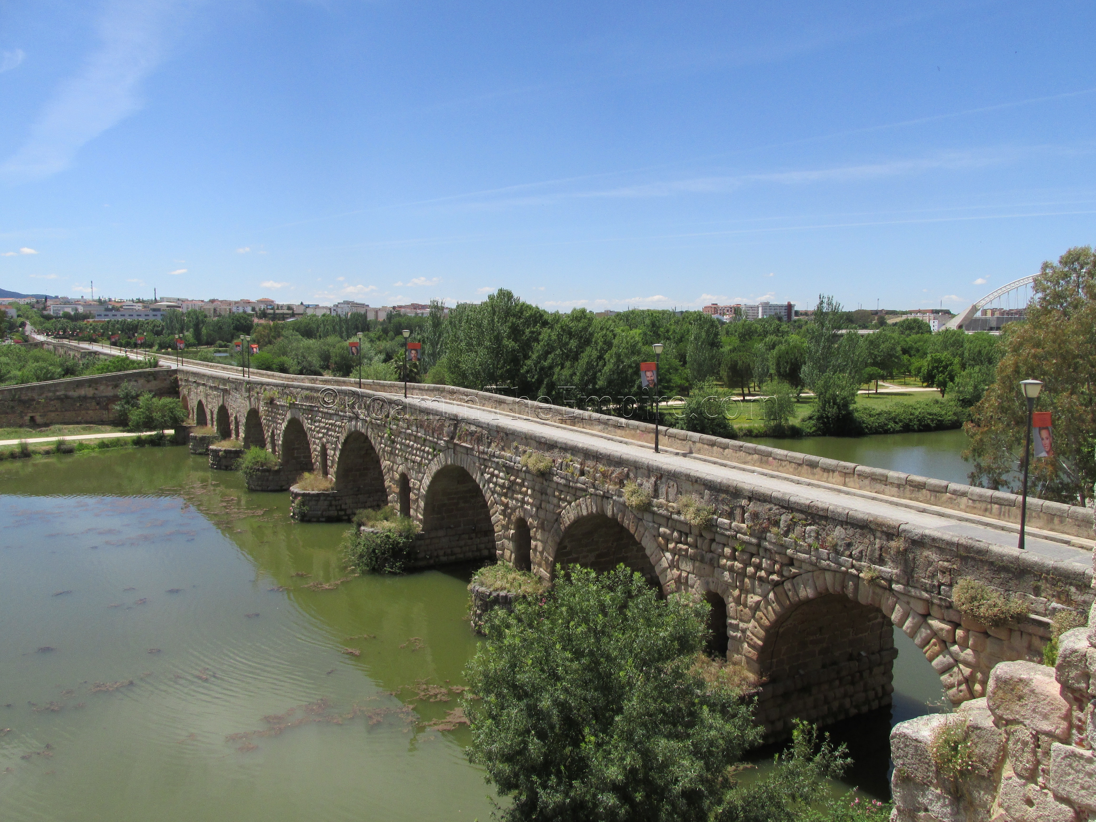 Guadiana River bridge from the Alcazaba. Augusta Emerita.