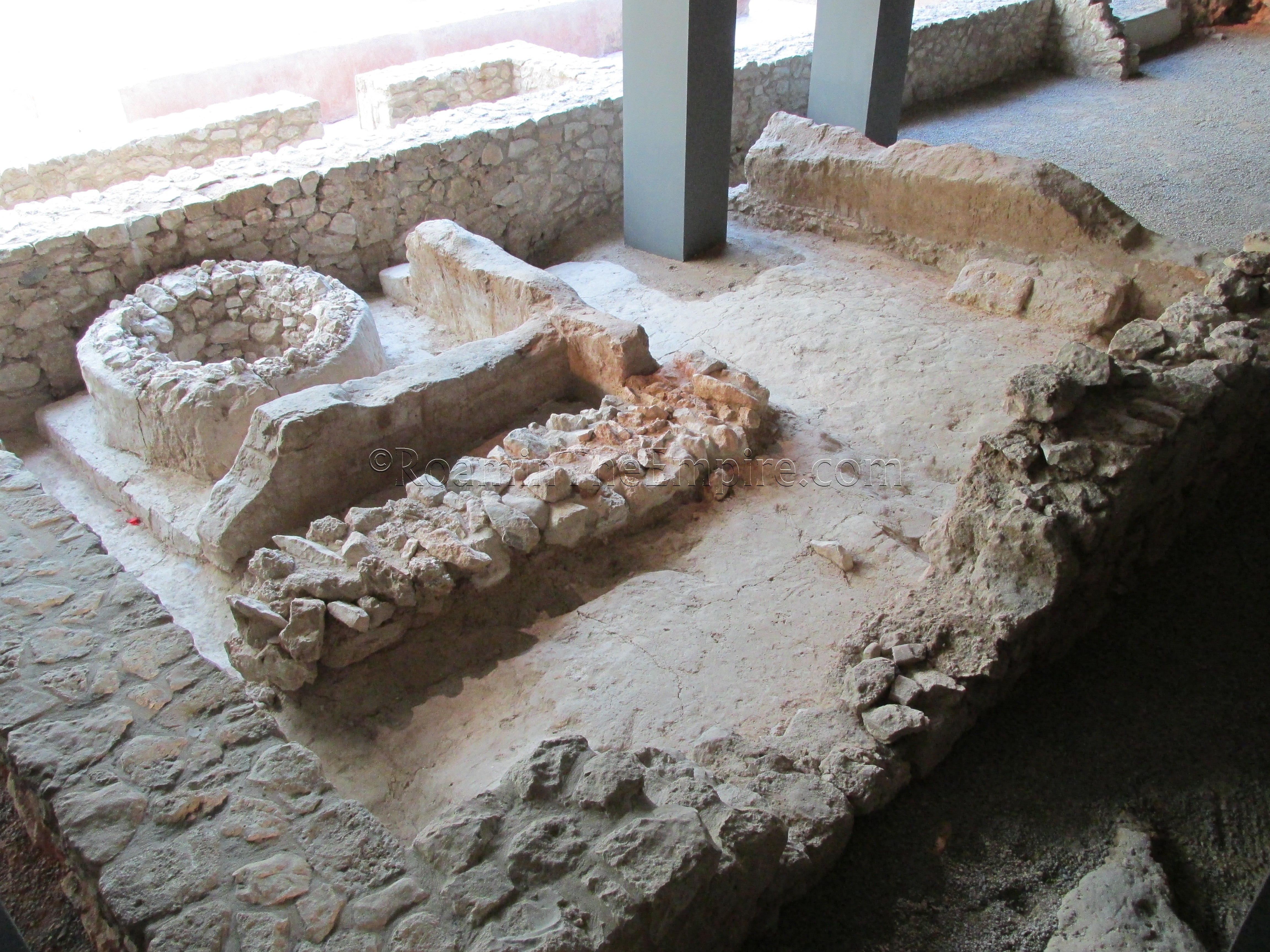 Mud brick constructions from the foundation of the city at l'Almonia. Valentia.