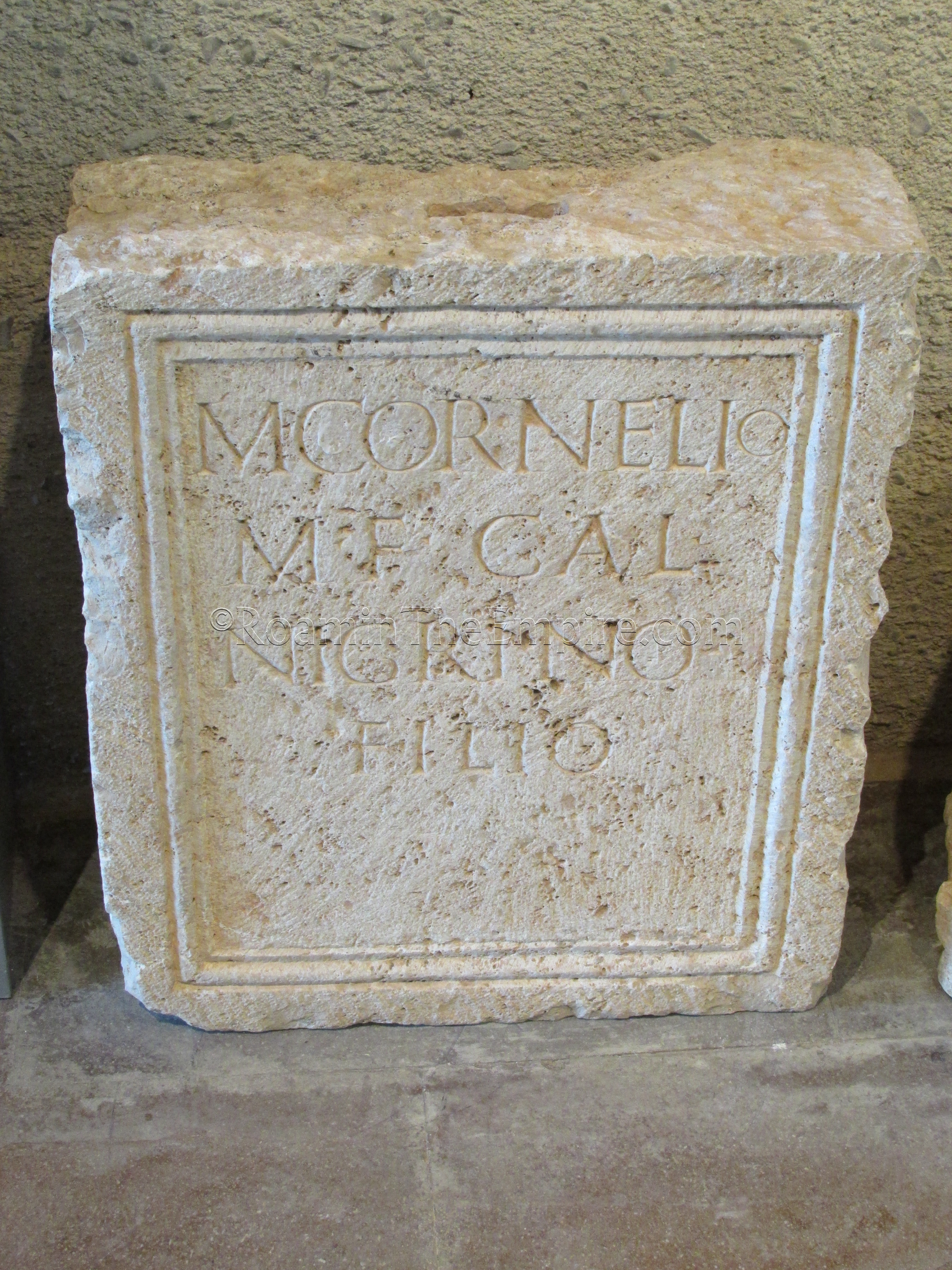 Honorific inscription of Marcus Cornelius Nigrinus of the Galeria tribe.