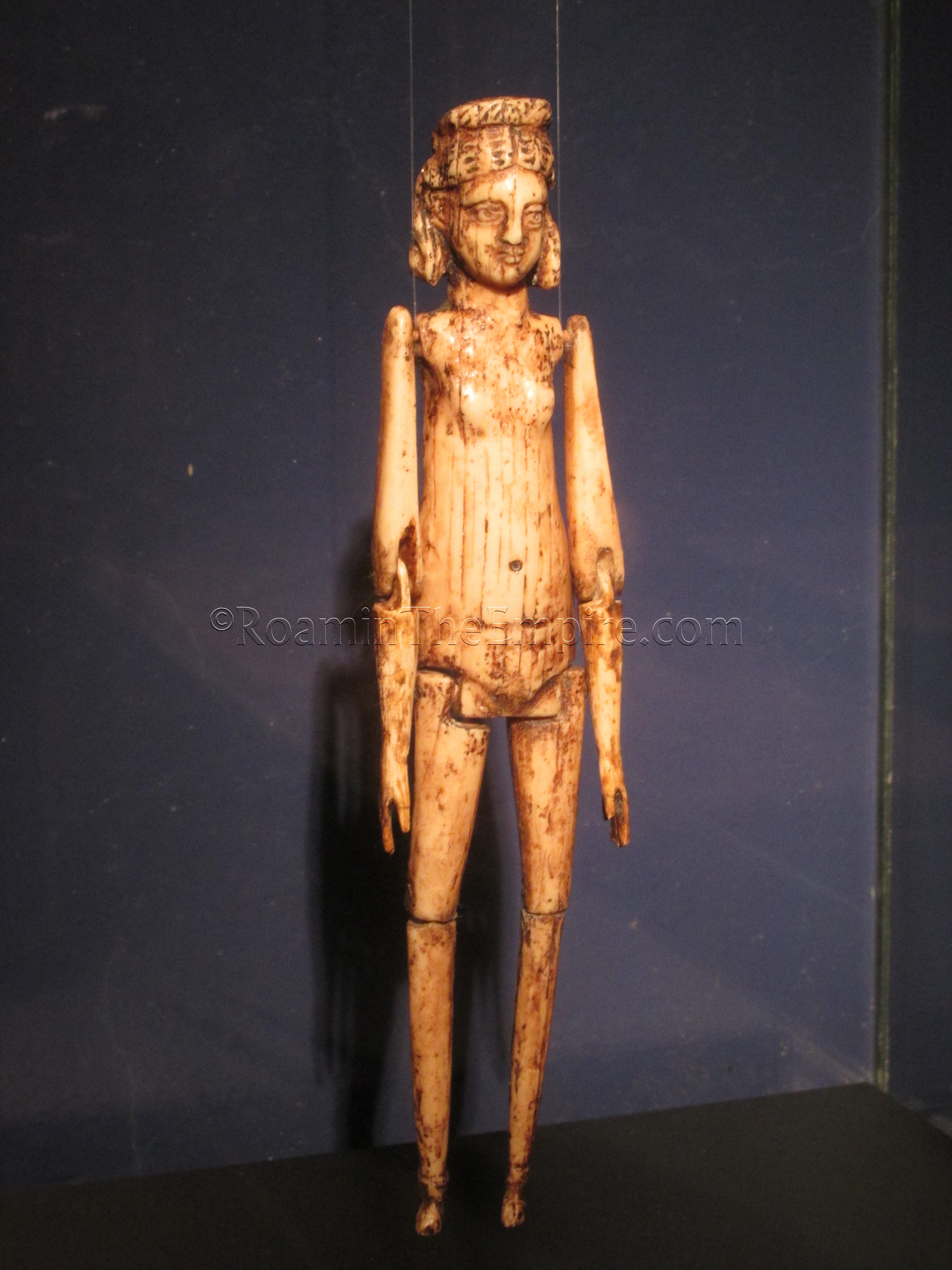 Ivory doll found in the necropolis, displayed at the site museum.