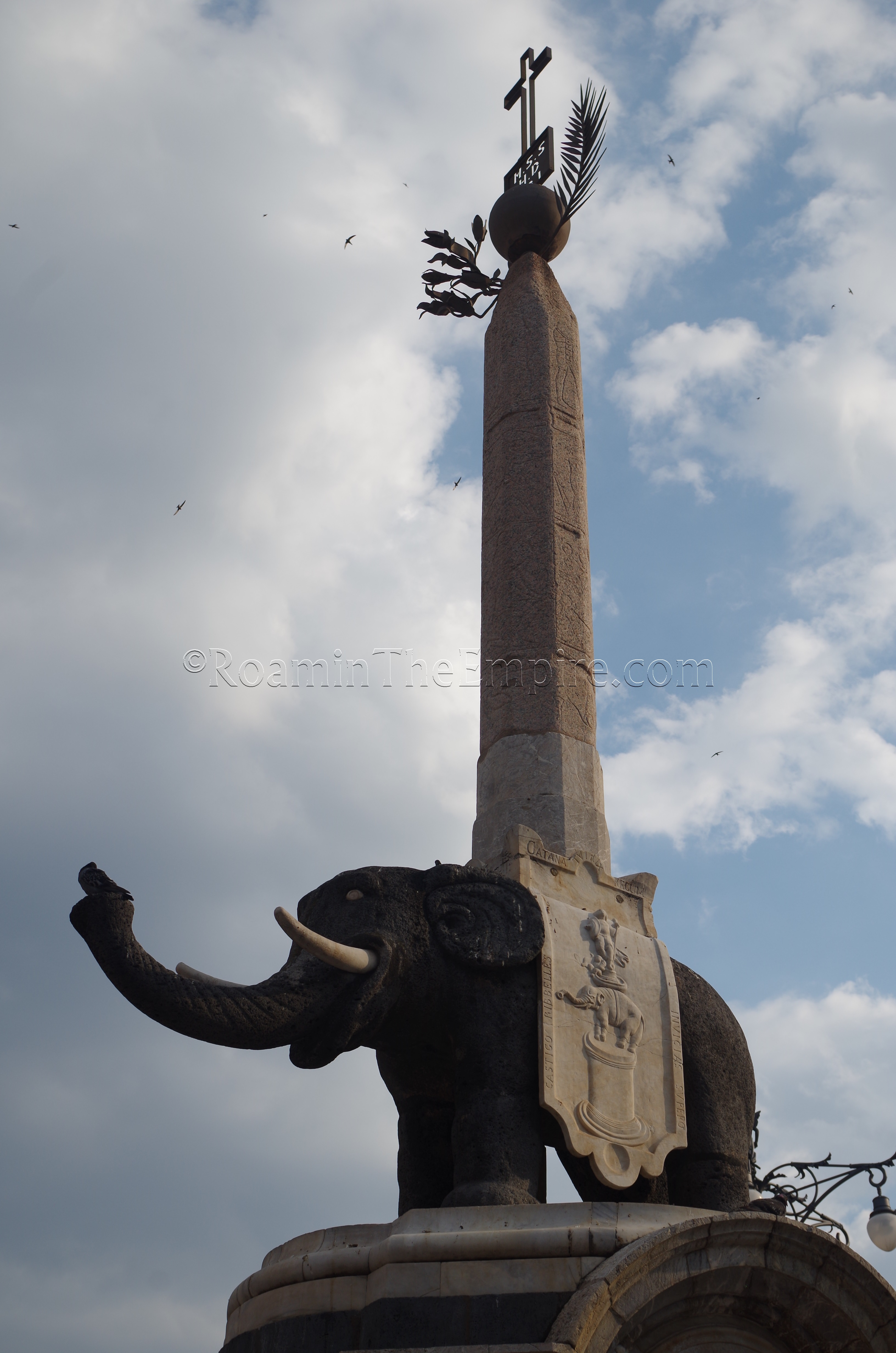 Elephant and obelisk of the Fontana Dell’Elefante. Catana. Catania.