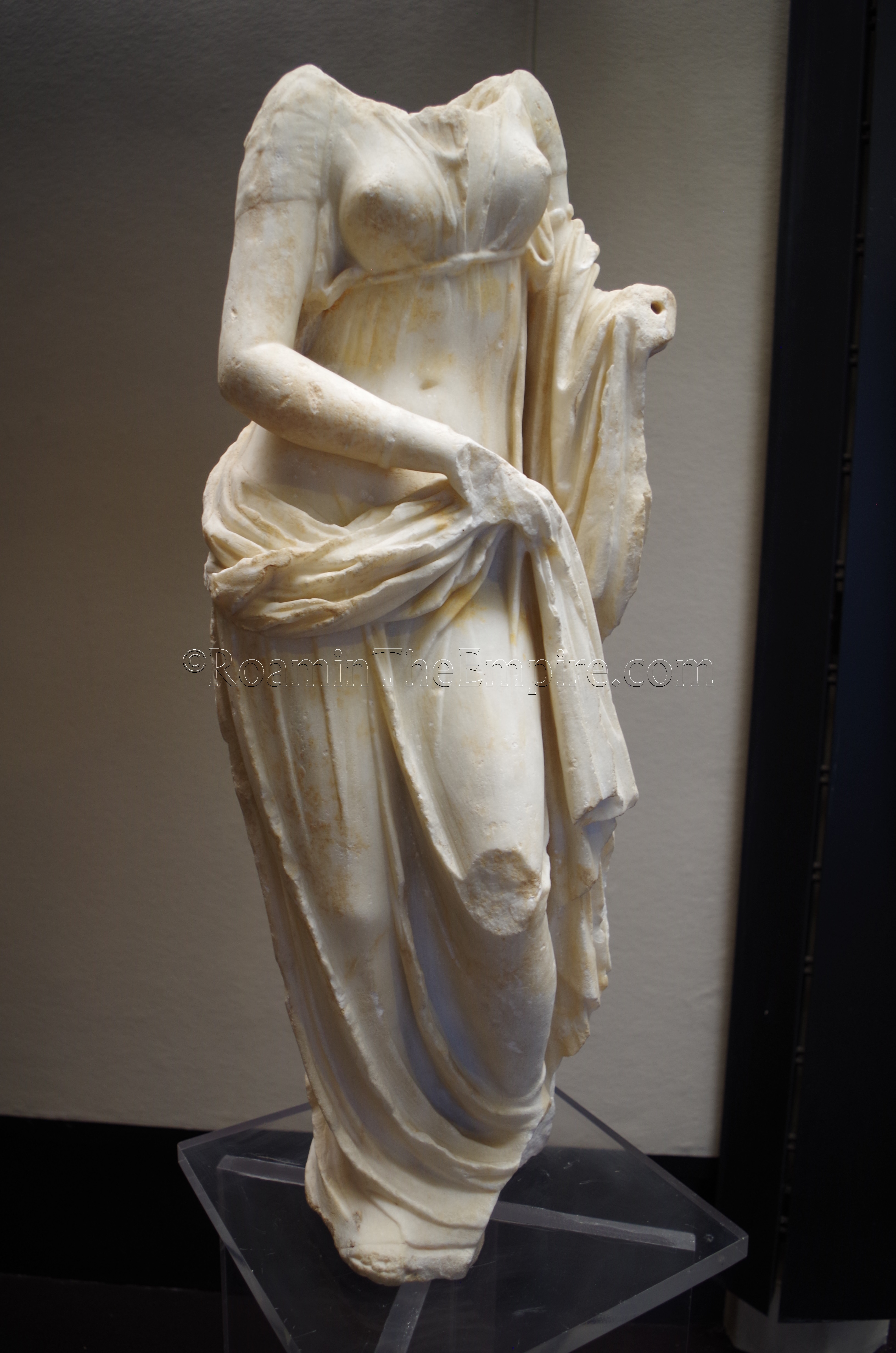 Statue of a Muse, found in the Mousaion above the theater, displayed in the Museo Archeologico Regionale ‘Paolo Orsi’. Syracusae. Syracuse.