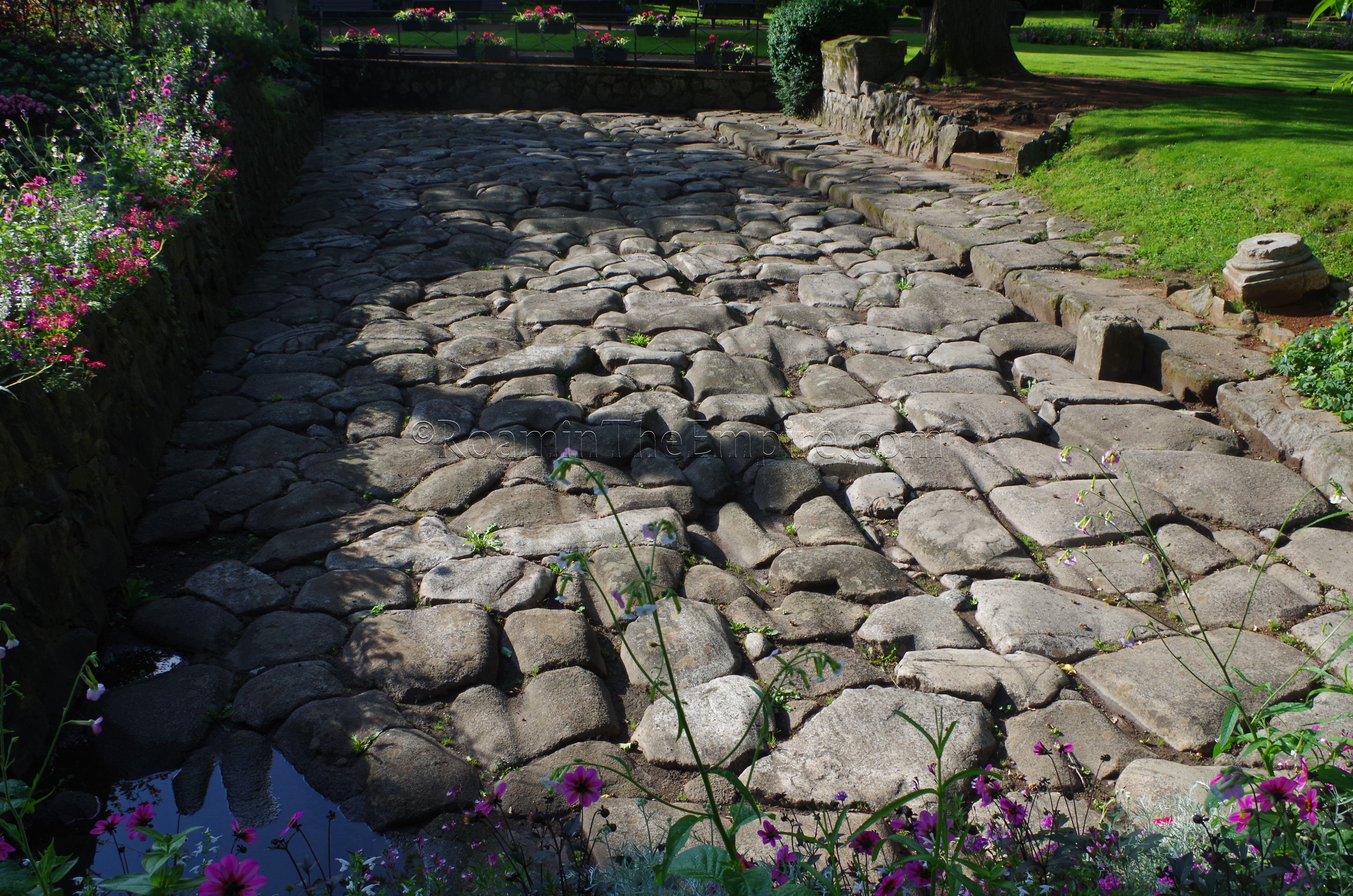Section of Roman road in the Jardin de Ville. Vienna. Vienne.