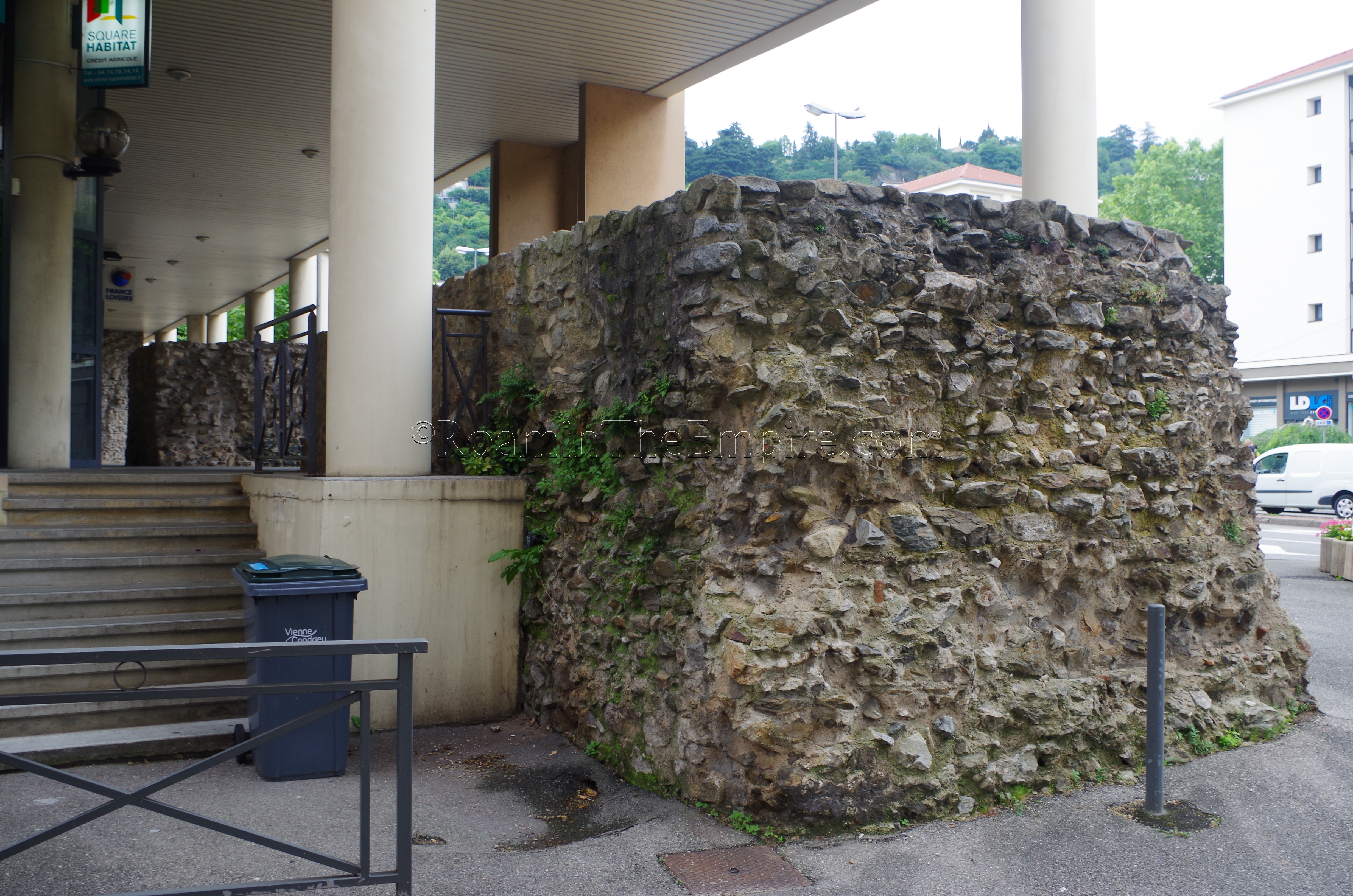 Section of town wall along Cours Marc-Antoine Brillier. Vienna. Vienne.