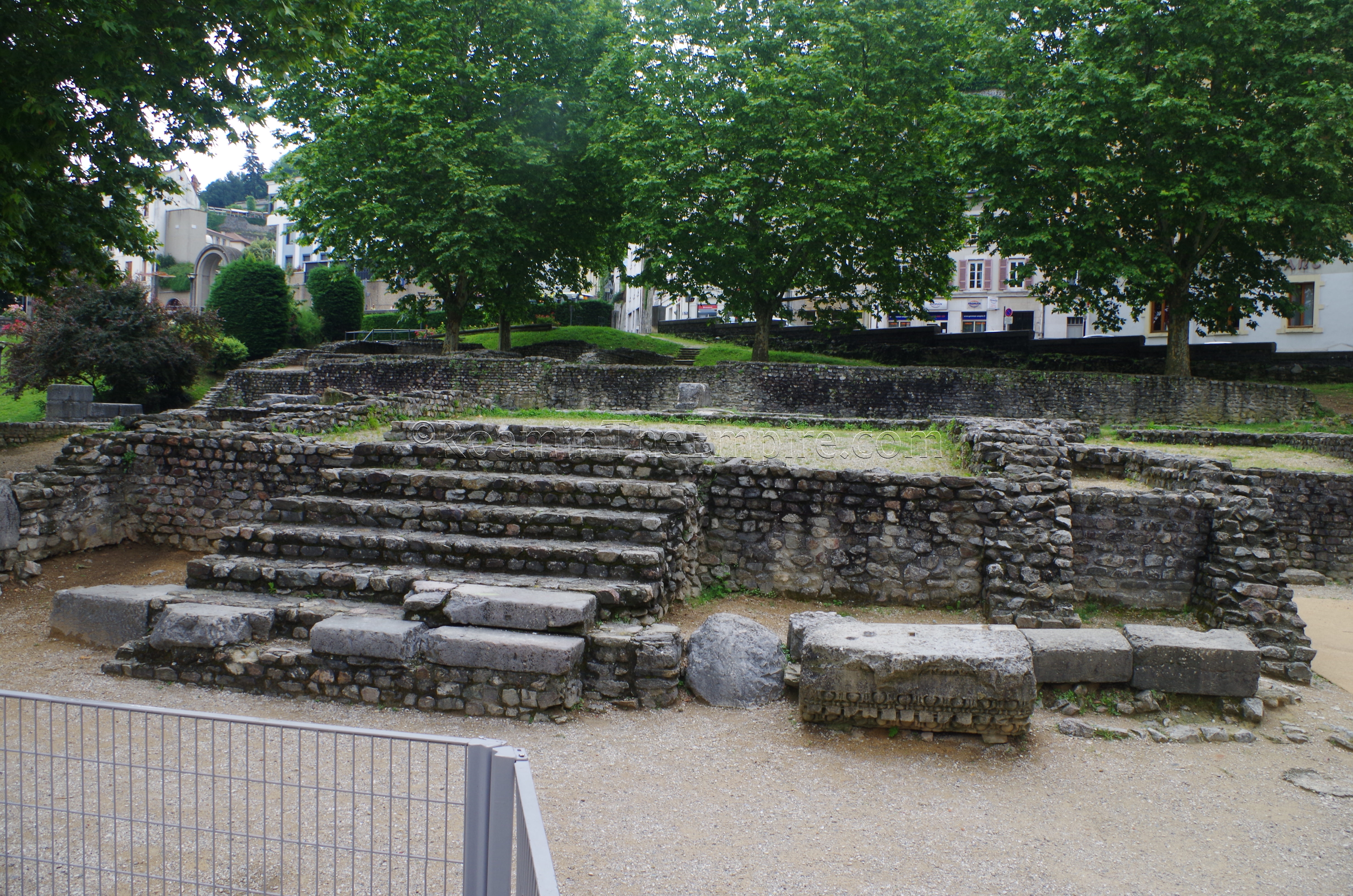 Podium of the temple of Cybele in the Jardin Archéologique de Cybèle. Vienna. Vienne.