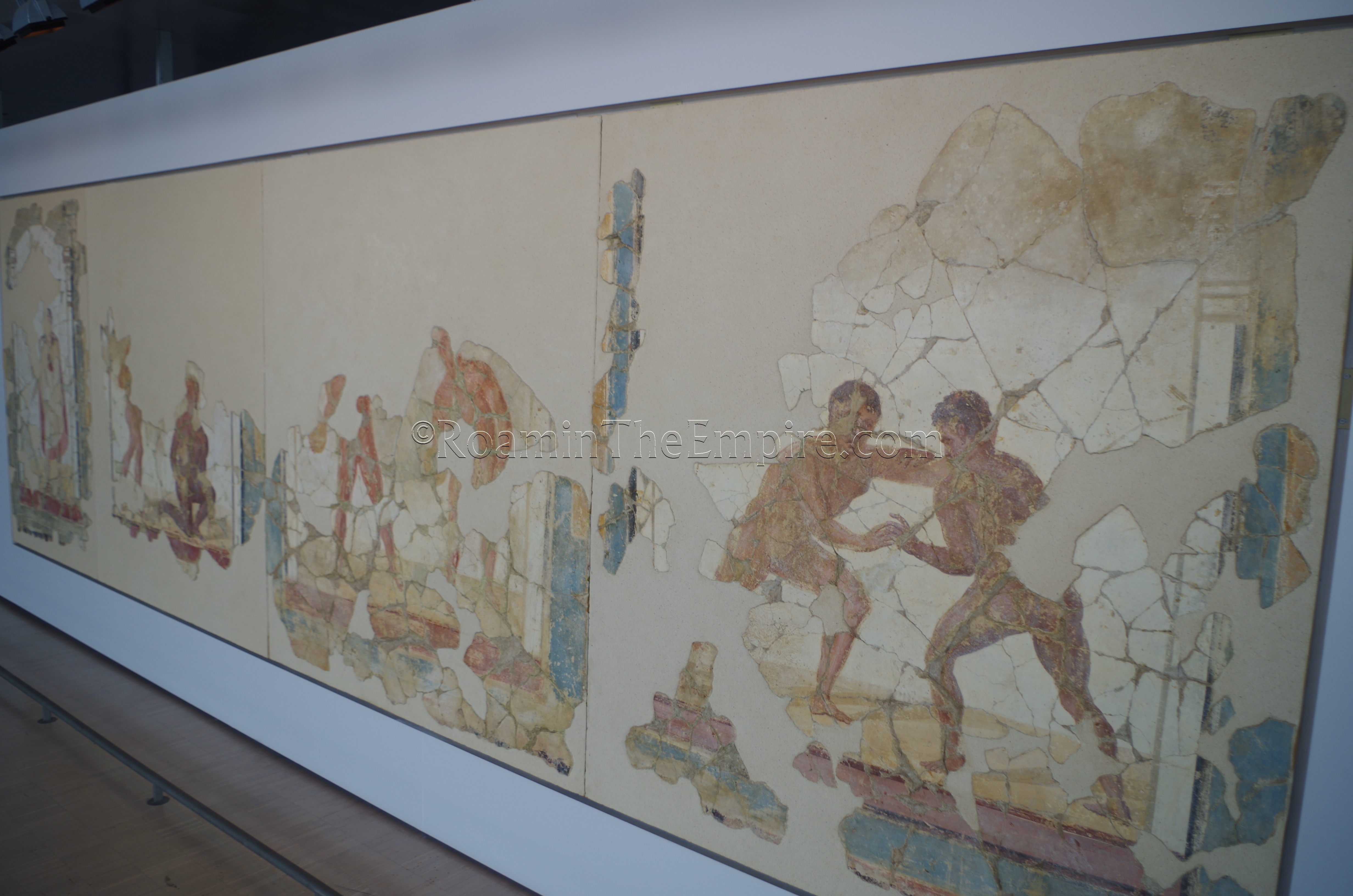 Wall paintings of athletes dated to the 2nd-3rd century CE. Found in Vienne. Vienna. Saint-Romain-en-Gal.