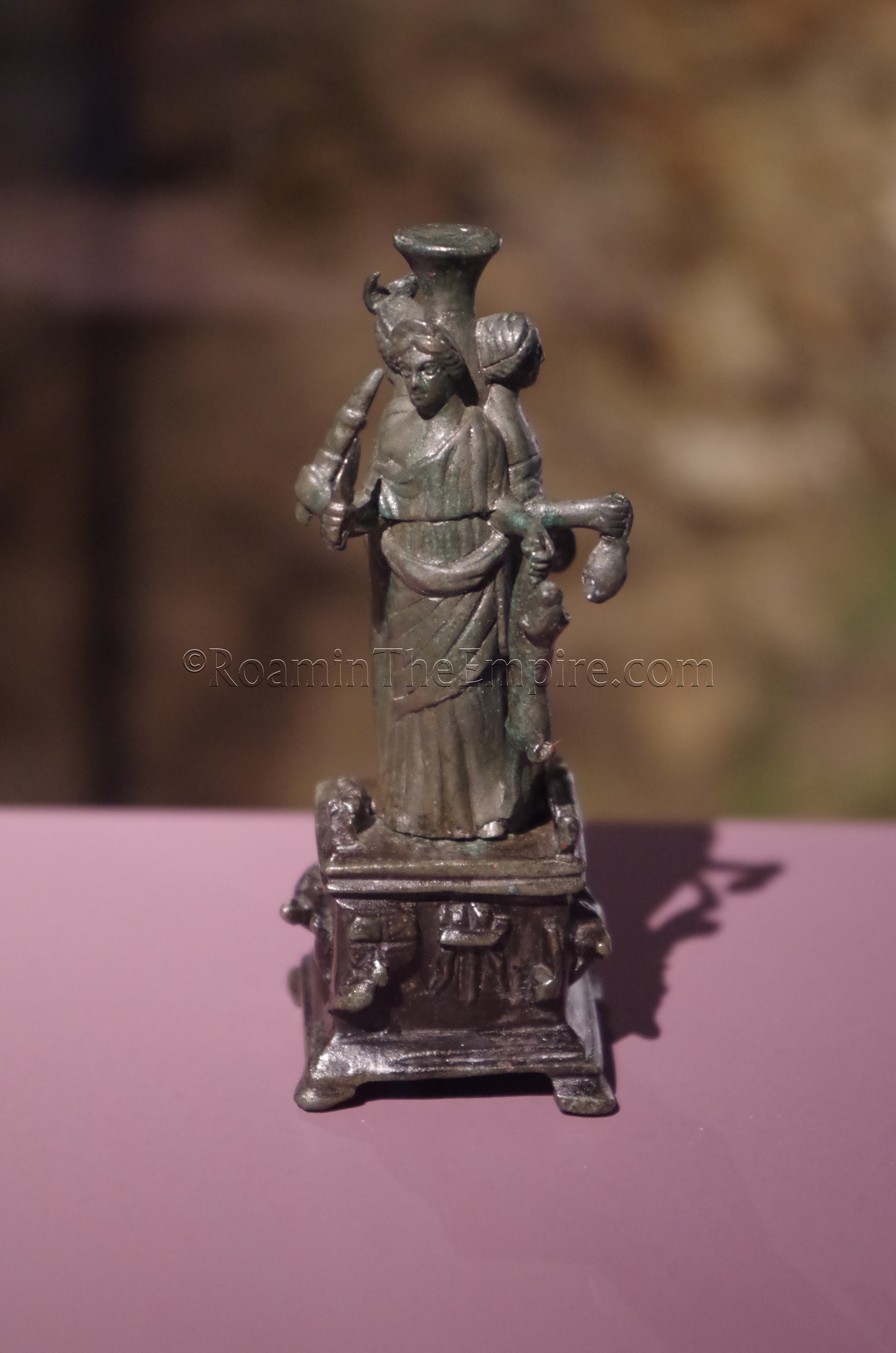 Bronze statuette of Hecate, found in Nyon and displayed in the Musée Romain. Colonia Julia Equestris.
