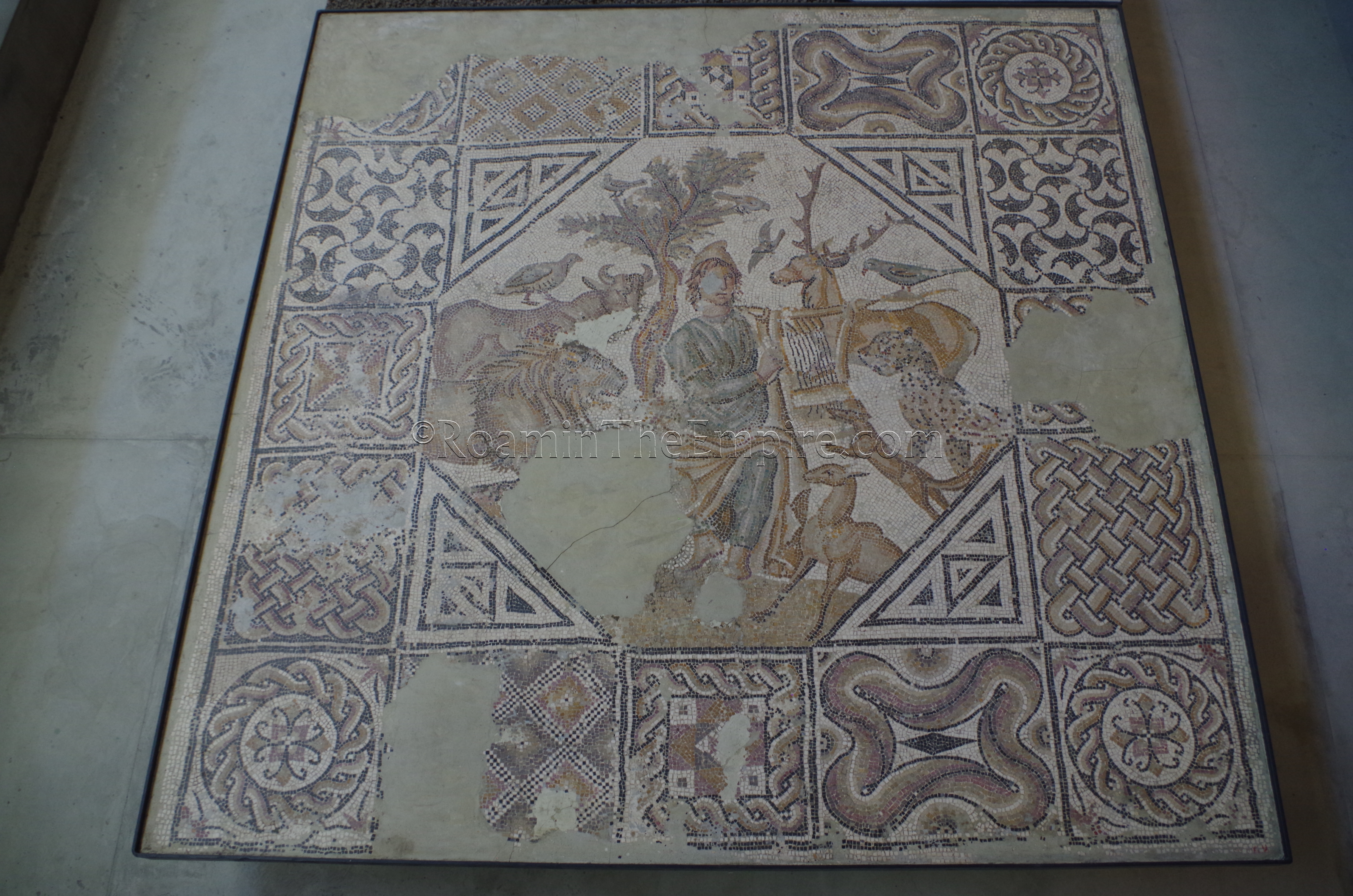 Mosaic of Orpheus from the 3rd-4th century CE in the Musée de l'Arles et de la Provence Antique. Arelate.