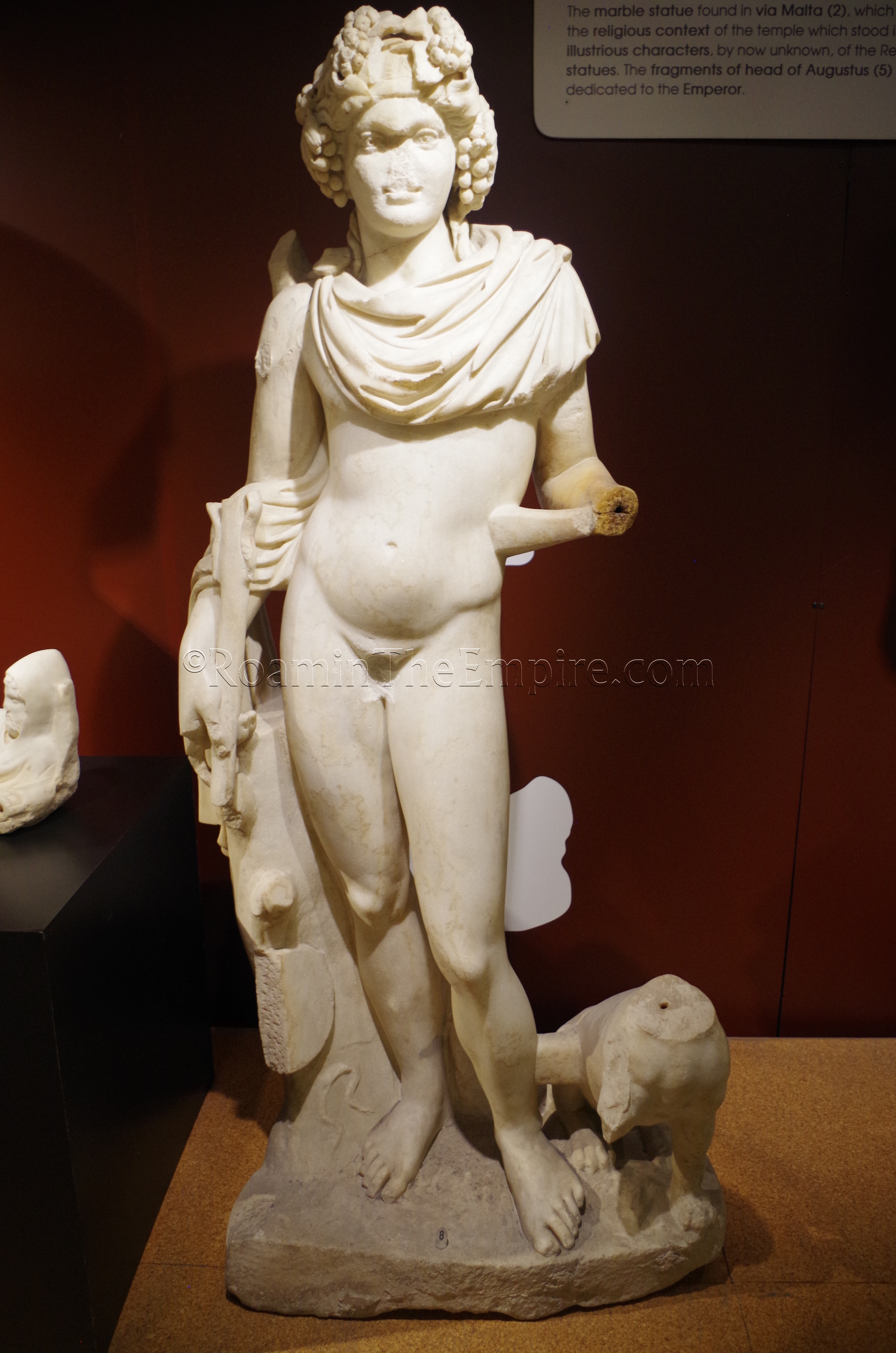 Statue of Bacchus from the 2nd century CE.. Found in Cagliari and displayed in the Museo Archeologico Nazionale di Cagliari.