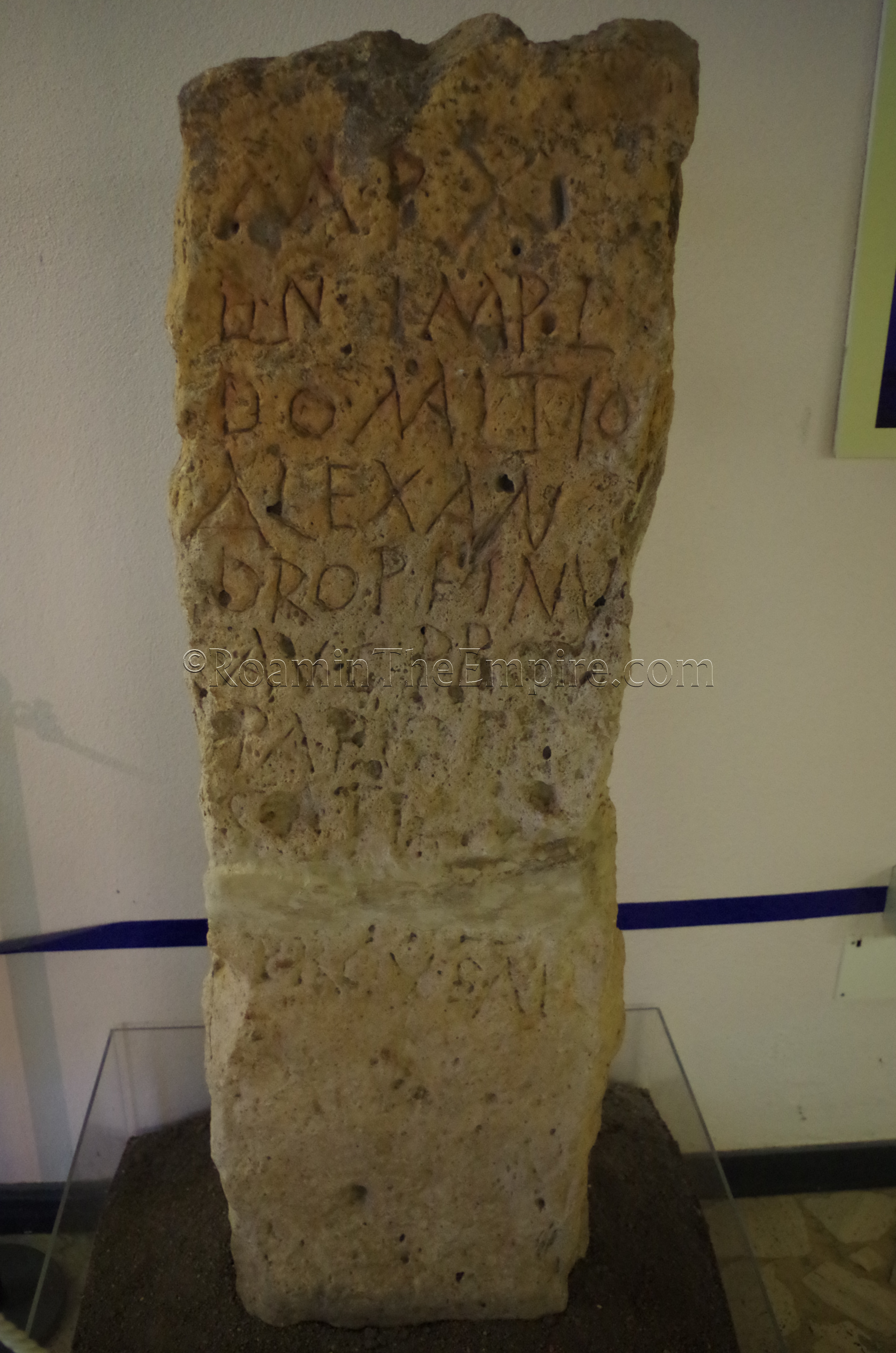 Milestone from the 11th mile of the Via Sulcitana, dated to the reign of Constantine. Displayed in the Museo Archeologico Villa Sulcis.