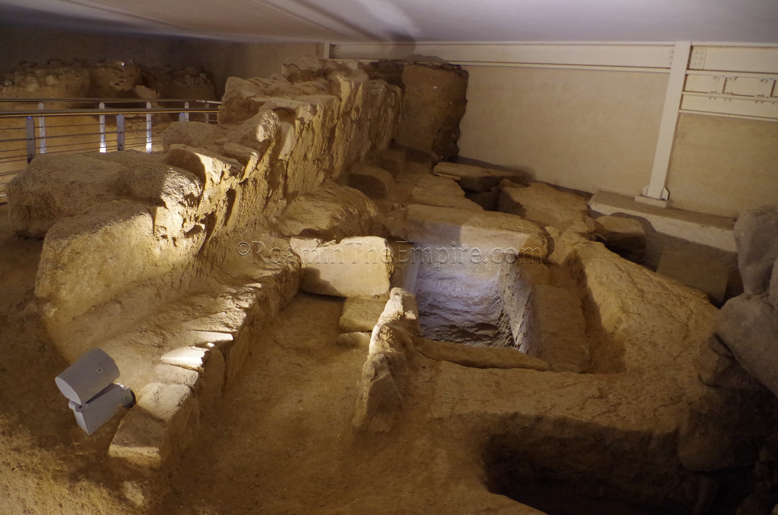 Wall for the ramp to the temple of Ceres and Republican era graves. Olbia.