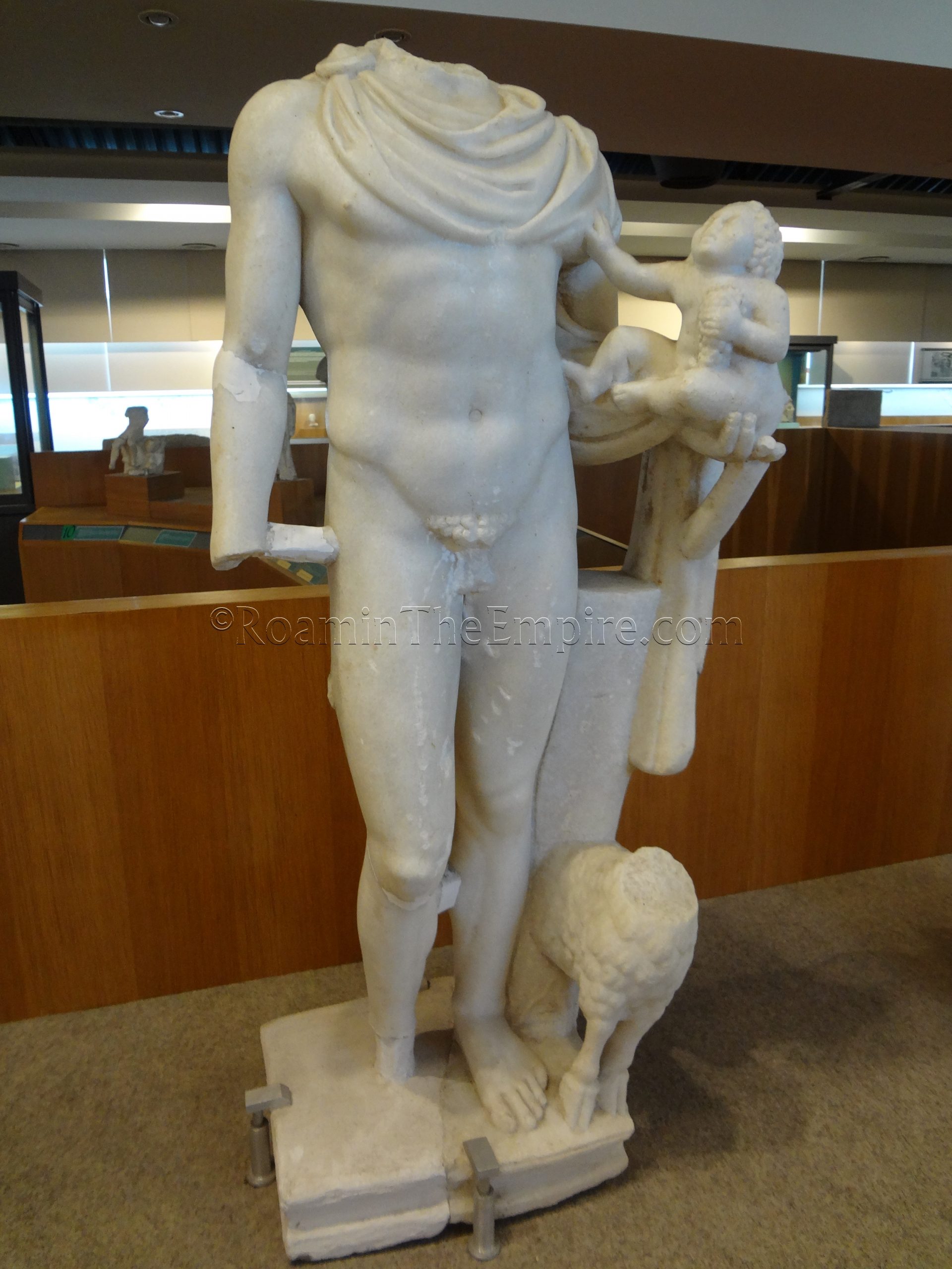 Statue of Hermes with the infant Dionysus. Dated to the 1st century CE.