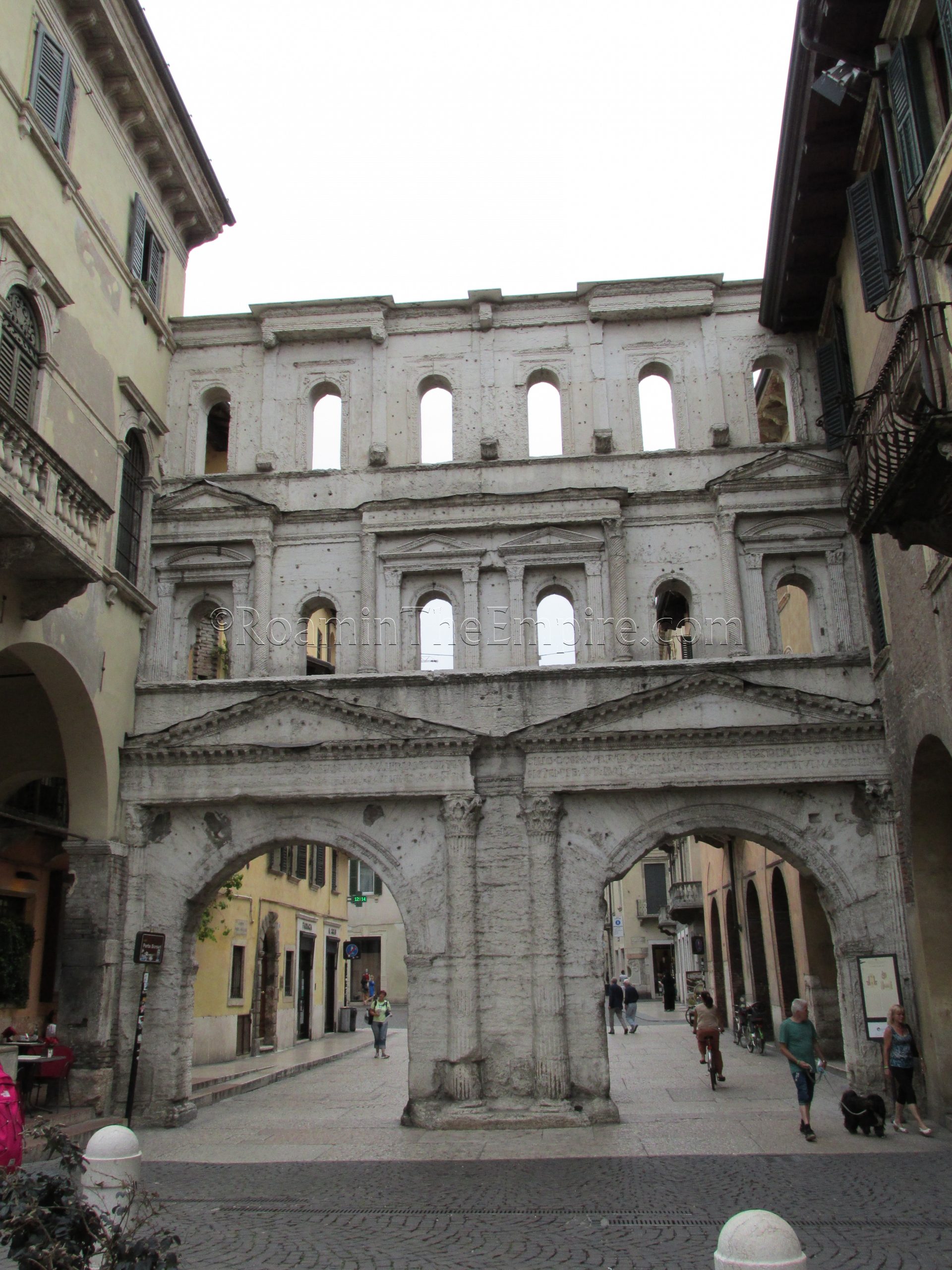 Imperial facade (external) of the Porta Borsari. Verona.