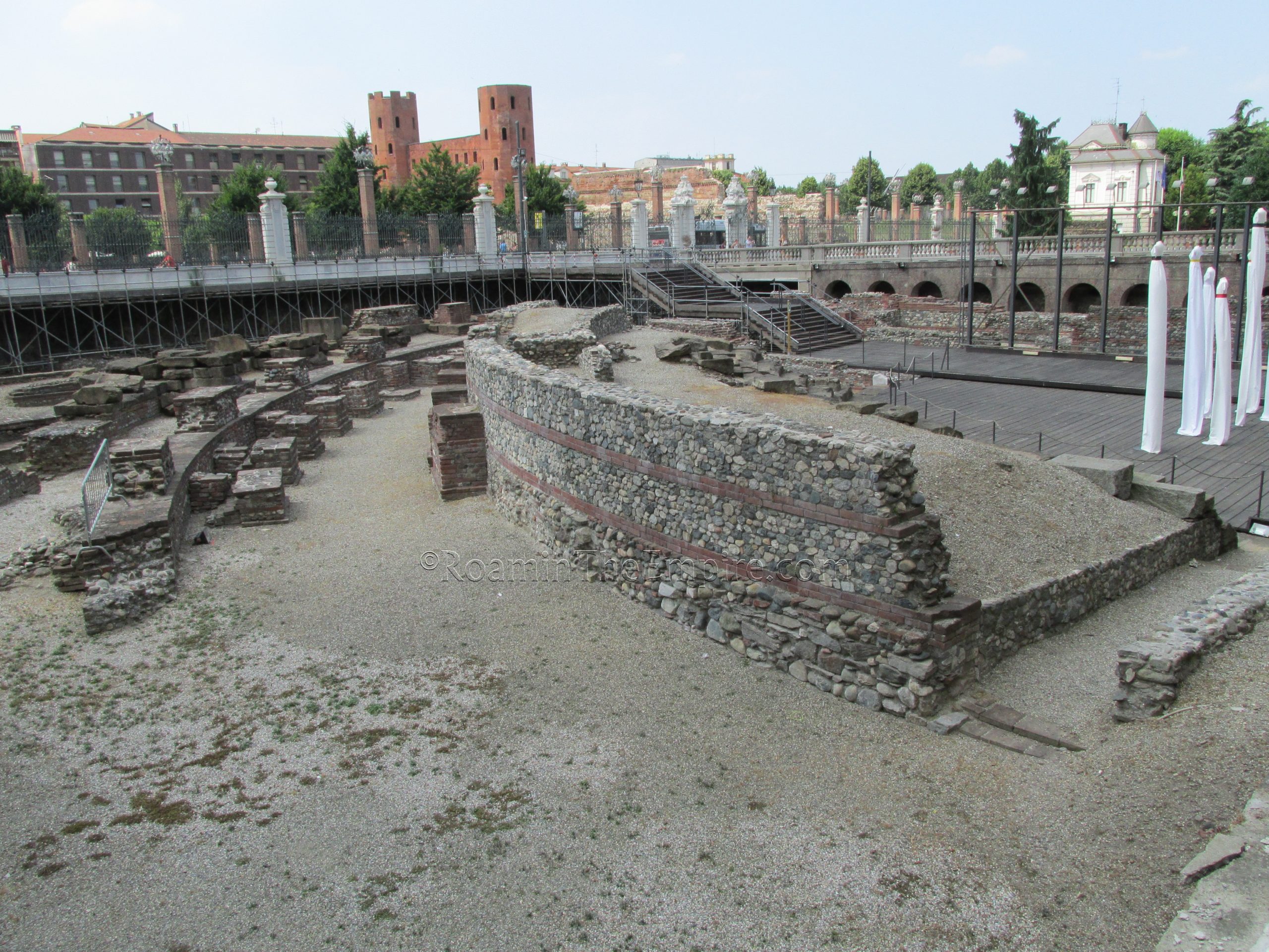 Theater and Porta Palatina in the background.