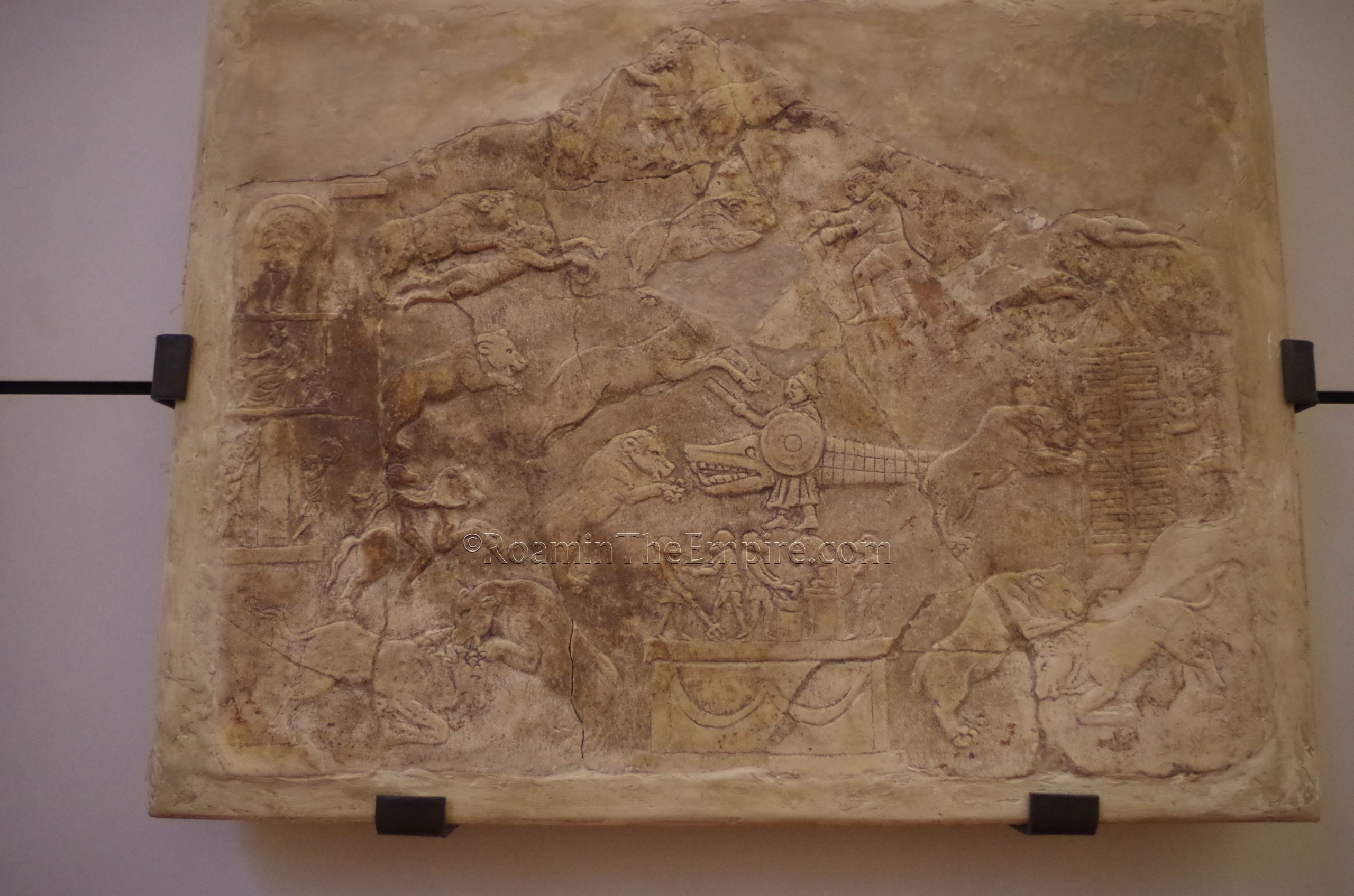 Venationes panel from the first half of the 4th century CE. National Archaeological Museum of Bulgaria. Serdica.